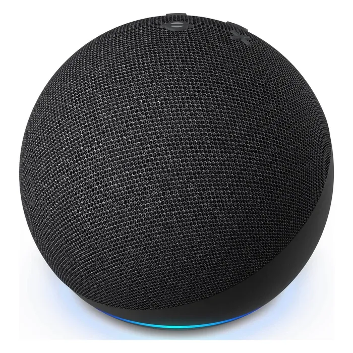 Amazon Echo Dot 5th Gen smart speaker in Black, angled front view