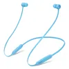 Beats Flex wireless neckband earphones in Flame Blue, angled view of the neckband and earbuds