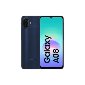 Samsung Galaxy A08 4G in Dark Blue, back and front views
