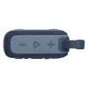 JBL Go 4 portable Bluetooth speaker in Blue, top panel with volume and play buttons