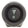 JBL Charge 6 portable Bluetooth speaker in Sand, end view with passive radiator