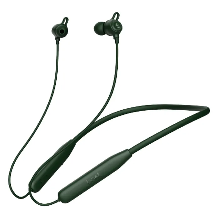 boAt Rockerz 109 wireless neckband earphones in Fern Green, full neckband with the inline remote and earbuds