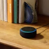 Amazon Echo Dot 3rd Gen smart speaker in Black, on a bookshelf