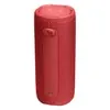JBL Grip portable Bluetooth speaker in Red, back view with rope loop and light panel