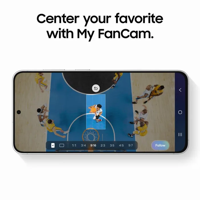 Samsung Galaxy S26 FE using My FanCam to follow one player