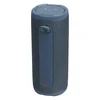 JBL Grip portable Bluetooth speaker in Blue, back view with rope loop and light panel