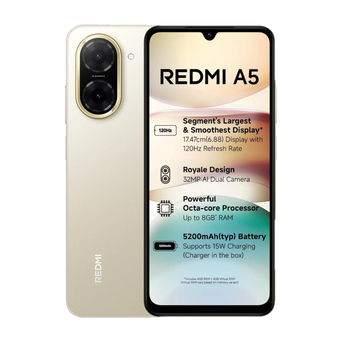 Redmi A5, 3/64GB, Jaisalmer Gold