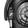Sennheiser HD 820 closed-back audiophile headphones in Black, close-up of the glass cover and cable connector