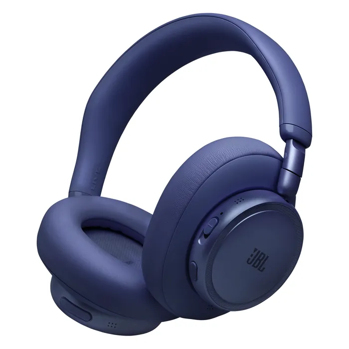 JBL Live 780NC noise cancelling headphones in Blue, angled front view