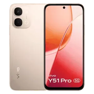 Vivo Y51 Pro 5G in Noble Gold, back next to the front with the screen on