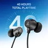 boAt Rockerz 301 ANC wireless neckband earphones with active noise cancellation in Onyx Black, 40-hour playtime feature card
