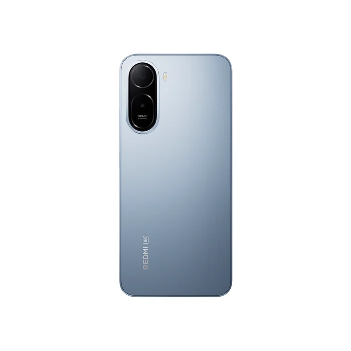 Redmi A7 Pro 5G in Mist Blue, back view with the dual camera