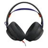 JBL Quantum 250 wired gaming headset in Black, back view with the volume control and mic mute button on the left ear cup
