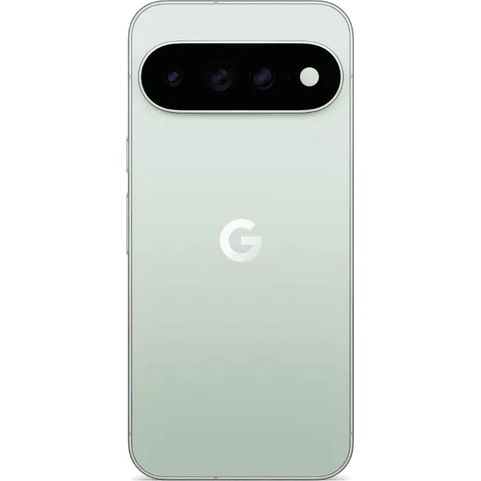Google Pixel 11 Pro XL in Fog, back view showing the camera bar and G logo