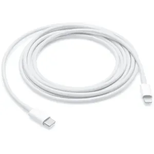 Apple USB-C to Lightning Cable (2 m), coiled cable with the USB-C and Lightning plugs