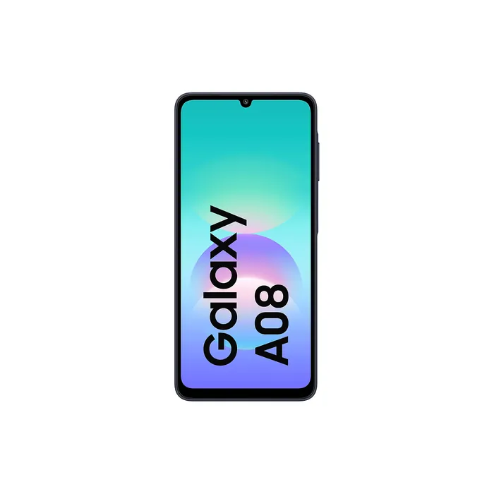 Samsung Galaxy A08 4G in Dark Blue, front view of the 6.7-inch screen