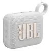 JBL Go 4 portable Bluetooth speaker in White, angled front view
