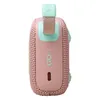 JBL Go 4 portable Bluetooth speaker in Pink, side view with USB-C charging port