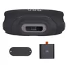 JBL Xtreme 5 portable Bluetooth speaker in Black, base with the battery cover off and the replaceable battery