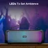 boAt Stone Beam portable Bluetooth speaker in Midnight Black, RGB lights on at a party