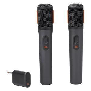 JBL PartyBox Wireless Mic digital wireless microphones in Black, pair of microphones with the wireless dongle