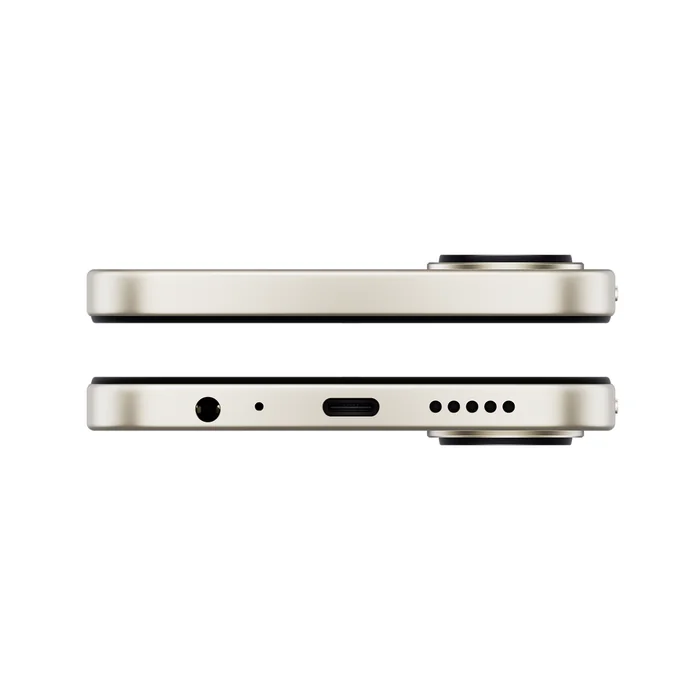 Redmi A7 Pro 5G in Sunset Orange, top and bottom edges