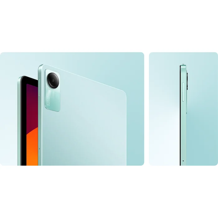 Redmi Pad SE 11-inch in Mint Green, back and side edge close-up