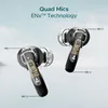 boAt Airdopes 141 ANC true wireless earbuds in Gunmetal Black, cutaway of both earbuds, four microphones with ENx