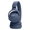 JBL Tune 520BT wireless on-ear headphones in Blue, close-up of the power button on the ear cup