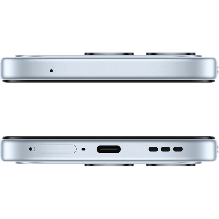 OPPO F35 5G in Wave Blue, top and bottom edges