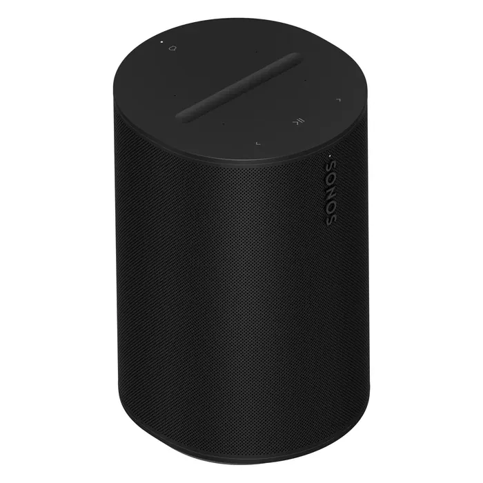 Sonos Era 100 Wi-Fi Bluetooth speaker in Black, angled front view
