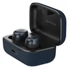 Sennheiser Momentum True Wireless 4 noise cancelling earbuds in Denim, earbuds in the open charging case