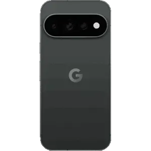 Google Pixel 11 Pro in Obsidian, back view showing the camera bar and G logo