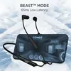 boAt Rockerz Trinity wireless neckband earphones in Cosmic Black, with a phone, BEAST Mode low latency