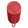 JBL Grip portable Bluetooth speaker in Red, underside view with rope loop