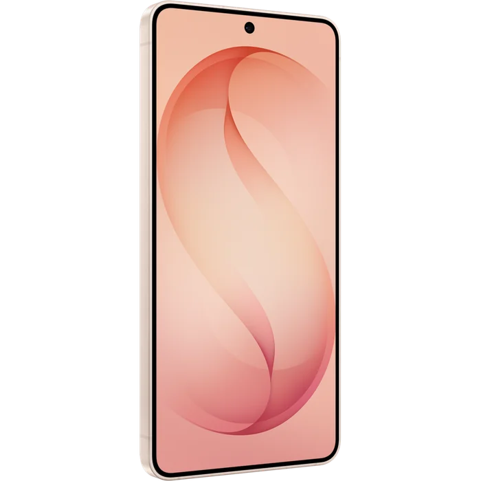 Samsung Galaxy S26 in Pink Gold, angled front view