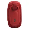 JBL Go 5 portable Bluetooth speaker in Red, side view with the USB-C port and carry loop