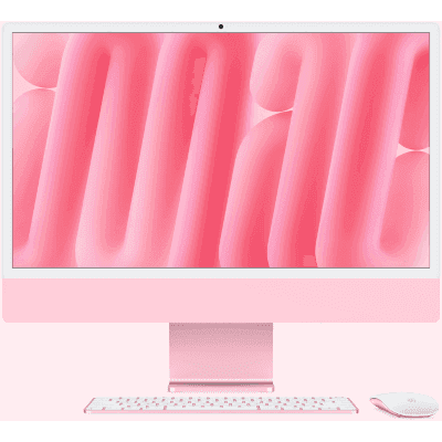 iMac 24-inch with Retina 4.5K display: Apple M4 chip with 8‑core CPU and 8‑core GPU, 16GB, 256GB SSD - Pink