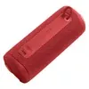 JBL Grip portable Bluetooth speaker in Red, lying on its side, back panel with USB-C port