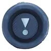 JBL Flip 7 portable Bluetooth speaker in Blue, end cap view