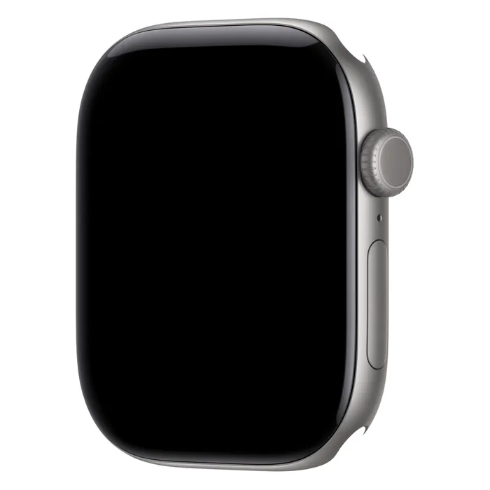 Apple Watch Series 12 46mm Space Grey Aluminium case on its own, showing the Digital Crown and side button