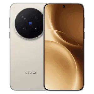 Vivo X300 Pro 5G in Dune Gold, back and front views