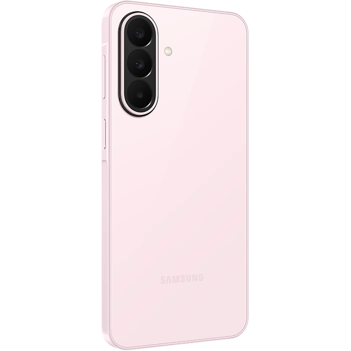 Samsung Galaxy A27 5G in Light Pink, angled back view from the right