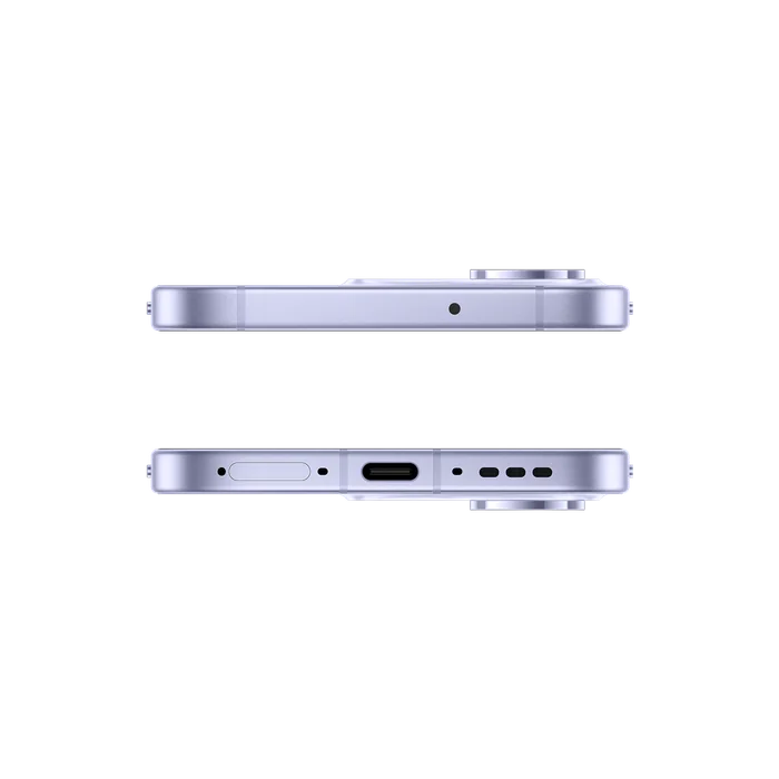 OPPO Reno16 5G in Stellar Purple, top and bottom edges with the USB Type-C port