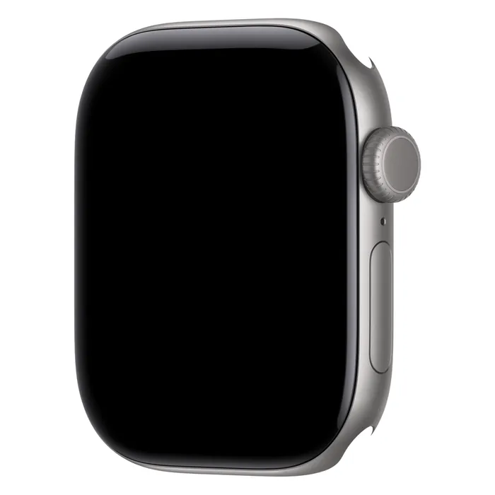 Apple Watch Series 12 42mm Space Grey Aluminium case on its own, showing the Digital Crown and side button