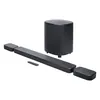 JBL Bar 800MK2 soundbar with detachable surround speakers and wireless subwoofer in Black, soundbar with surround speakers attached, subwoofer and remote