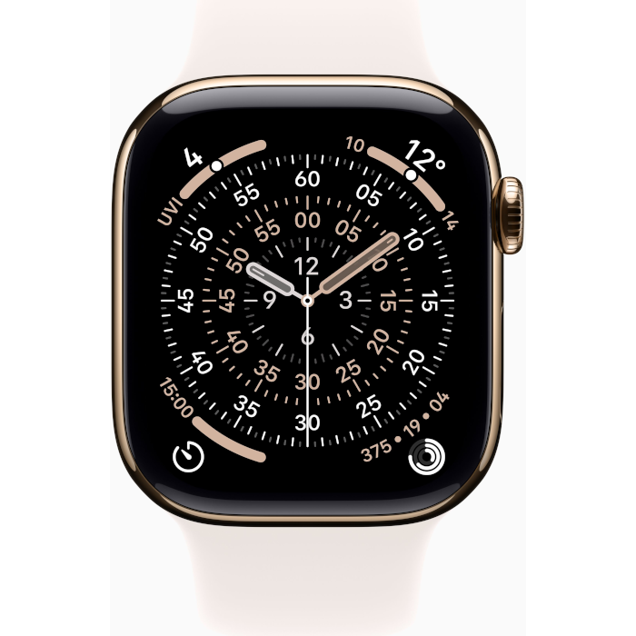 Watch Series 11 GPS + Cellular 42mm-Gold-Titanium-Case-with-Light-Blush-Sport-Band-M/L