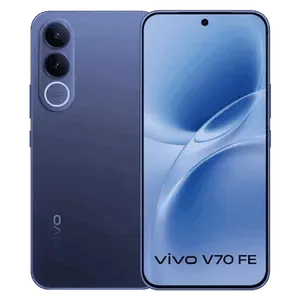 Vivo V70 FE 5G in Monsoon Blue, back next to the front with the screen on