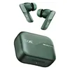 boAt Airdopes 800 true wireless earbuds in Interstellar Green, earbuds above the charging case with the Dolby Audio logo