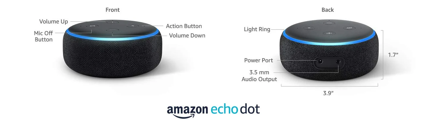 Amazon Echo Dot 3rd Gen smart speaker in Black, feature banner 1